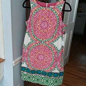 London Times brand Colorful Cotton Sleeveless Patterned Dress, Size 8, NWT